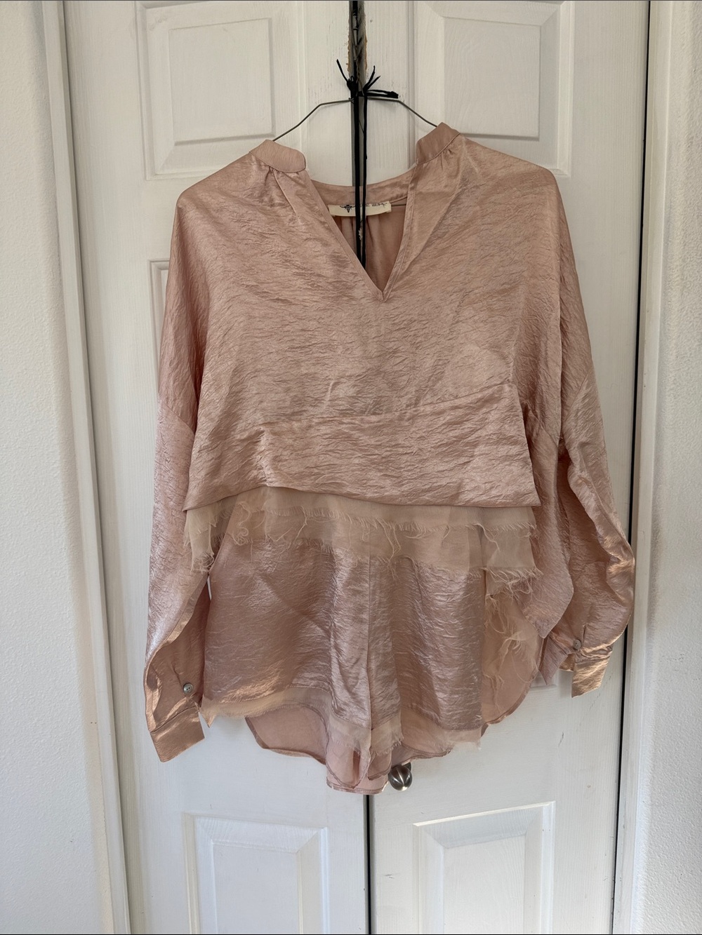 NWT Just Bee Queen Two Piece Boho Style Top and Shorts Set